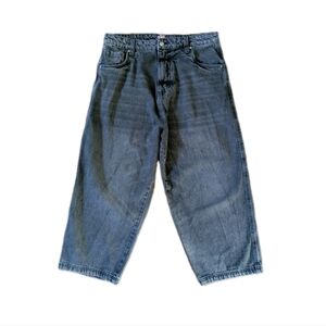 The Hundreds Adam Bomb Mens Baggy Jeans Washed Black Denim Wide Leg Skater 90s